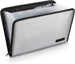 Fireproof File Folder Fireproof Fire and Water Resistant Money Document Bag with A4 Size 13 Pockets Zipper Closure Non-Itchy Silicone Coated Portable Filing Organizer Pouch(14.3" x 9.8")
